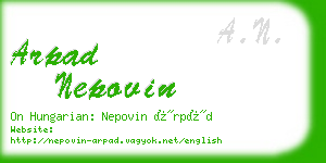 arpad nepovin business card